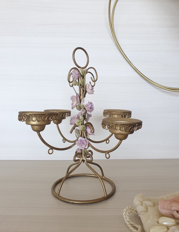 One Candle, Four Smiles | Rosy Perched Candle Holder