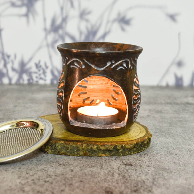 Smudge Burner/Camphor Burner/Tealight Candle Holder/ Soapstone /Gift/ Home Decor/Halloween Decor
